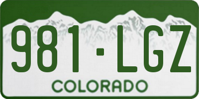 CO license plate 981LGZ