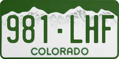CO license plate 981LHF