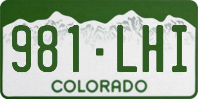 CO license plate 981LHI