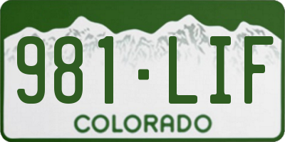 CO license plate 981LIF