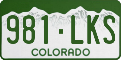 CO license plate 981LKS