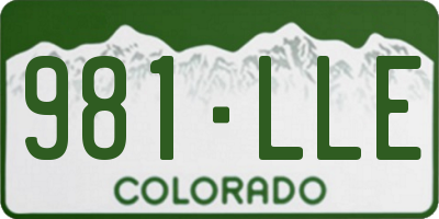 CO license plate 981LLE