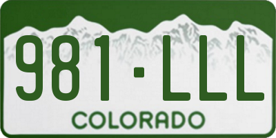 CO license plate 981LLL