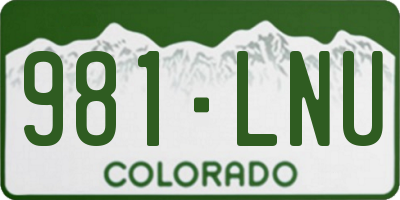 CO license plate 981LNU