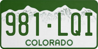 CO license plate 981LQI