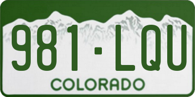CO license plate 981LQU