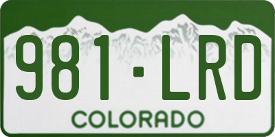 CO license plate 981LRD