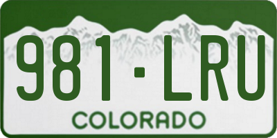 CO license plate 981LRU