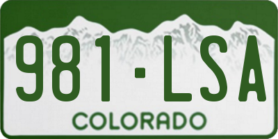CO license plate 981LSA