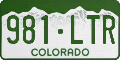 CO license plate 981LTR