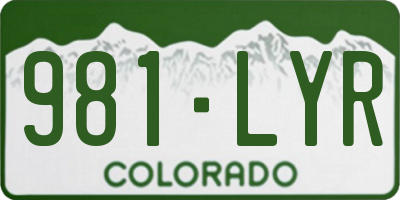 CO license plate 981LYR