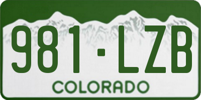 CO license plate 981LZB