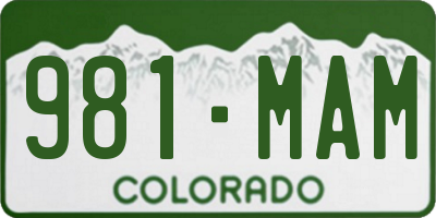 CO license plate 981MAM