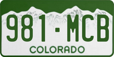 CO license plate 981MCB