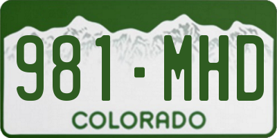 CO license plate 981MHD