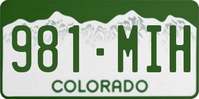 CO license plate 981MIH