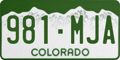 CO license plate 981MJA