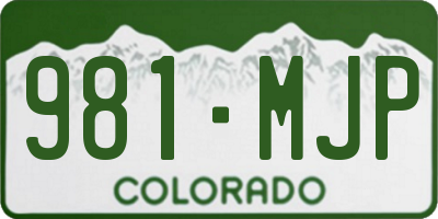 CO license plate 981MJP