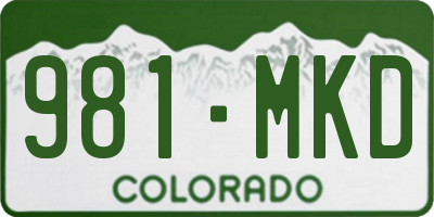CO license plate 981MKD