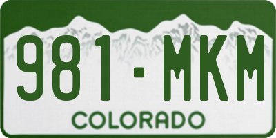 CO license plate 981MKM
