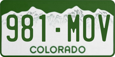 CO license plate 981MOV