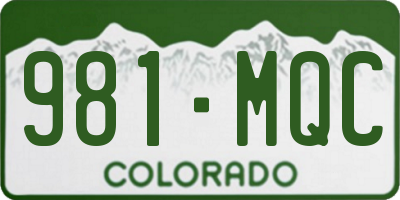 CO license plate 981MQC