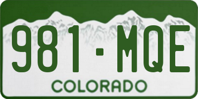 CO license plate 981MQE
