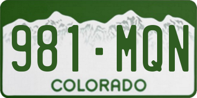CO license plate 981MQN