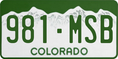 CO license plate 981MSB