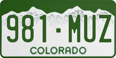 CO license plate 981MUZ