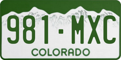 CO license plate 981MXC