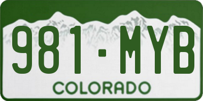 CO license plate 981MYB