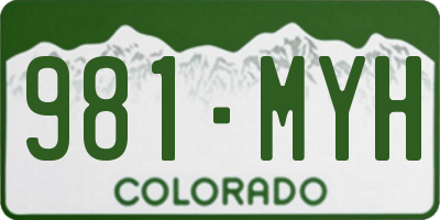 CO license plate 981MYH