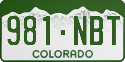 CO license plate 981NBT
