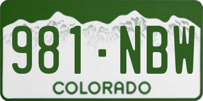 CO license plate 981NBW