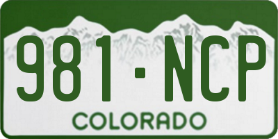CO license plate 981NCP