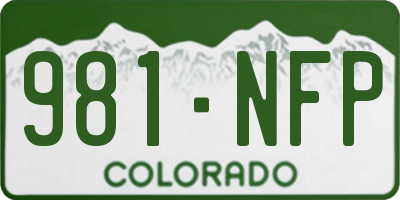CO license plate 981NFP