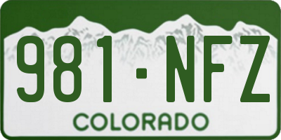CO license plate 981NFZ
