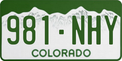 CO license plate 981NHY