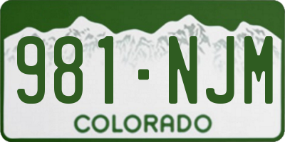 CO license plate 981NJM