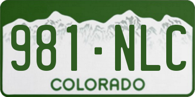 CO license plate 981NLC