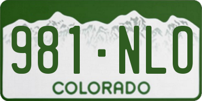 CO license plate 981NLO