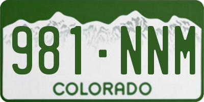 CO license plate 981NNM