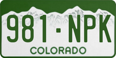 CO license plate 981NPK