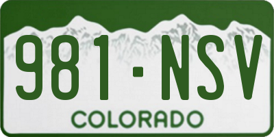 CO license plate 981NSV