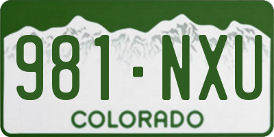 CO license plate 981NXU