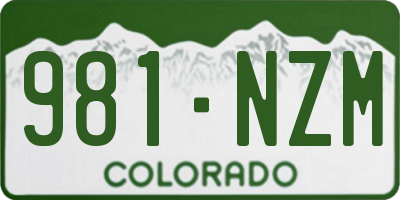 CO license plate 981NZM