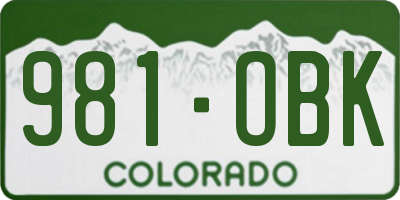 CO license plate 981OBK
