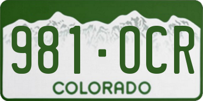 CO license plate 981OCR