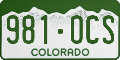 CO license plate 981OCS